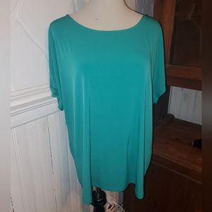New Calvin Klein Boxy Short Sleeve Raglan Sleeve Round Neck Turquoise Size Large